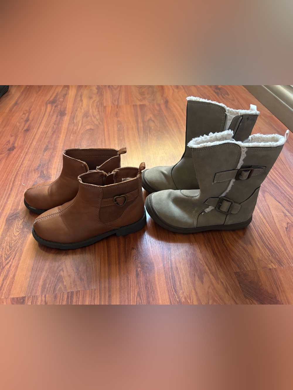 Carter's Kids Brown Ankle Boots & Olive Tall Faux-Fur Boots